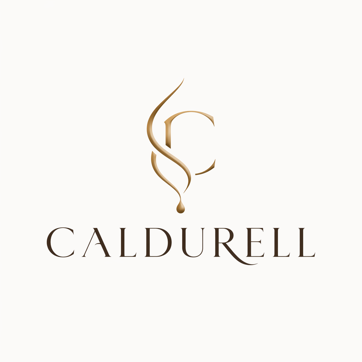 Caldurell gold monogram and wordmark